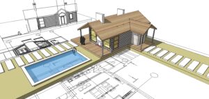 house, architectural project, sketch, 3d illustration les bonnes affaires piscines qui sommes nous professionnels piscine spa jardin